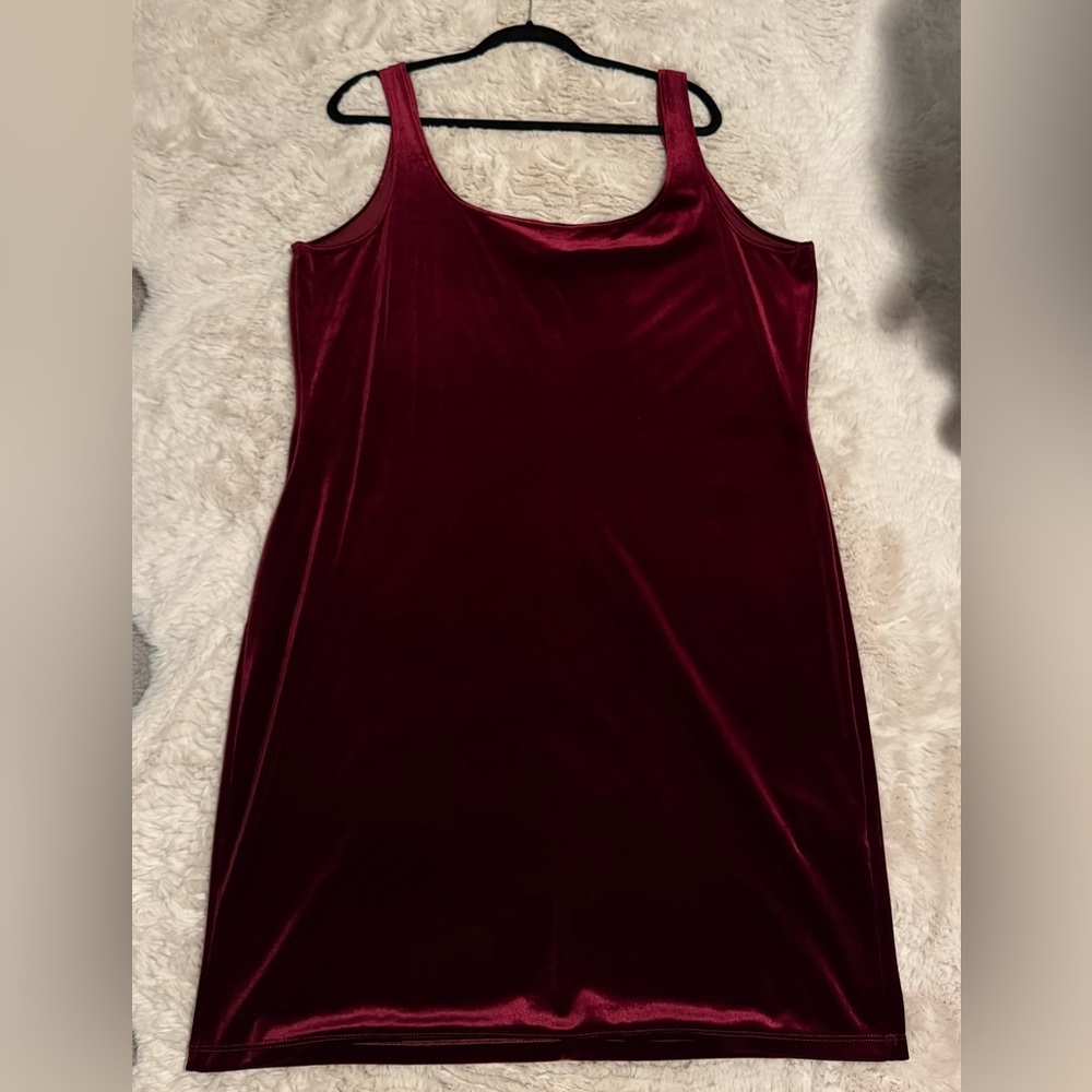 BEBE Burgundy Velvet Dress
